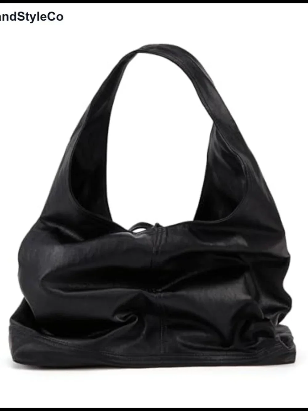 Large Vegan Leather Hobo Bag Slouchy Shoulder Handbag